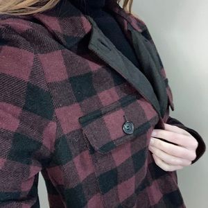 BP. Red Plaid Flannel Shirt Jacket